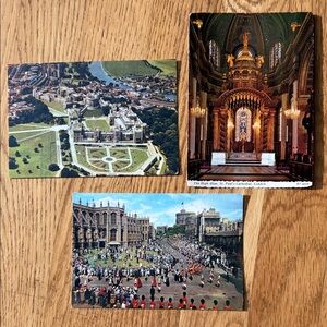 3 Vintage England Postcards Never Used Windsor Castle & St Paul's Cathedral